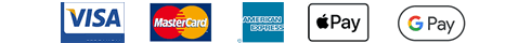 Visa, Mastercard, American Express, Apple Pay and Google Pay